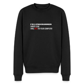 I am a computer computer nerd computer scientist - Men's Premium Organic Jumper - black - Front - Nico (187cm)