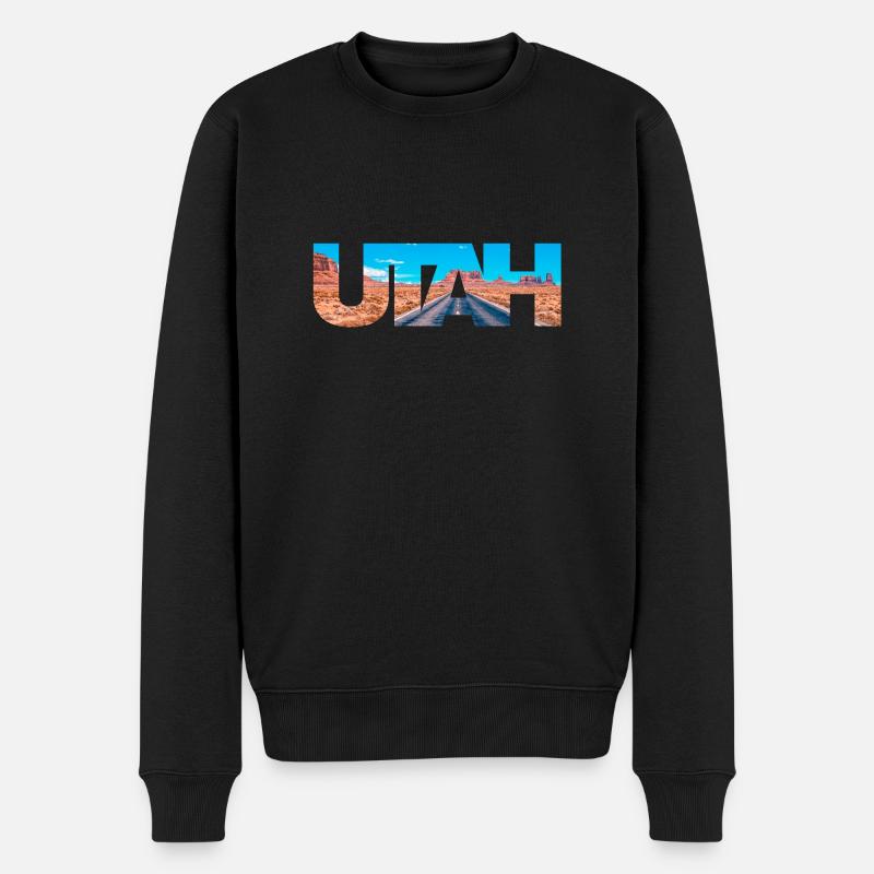 Utah - Männer Premium Bio Pullover - Schwarz