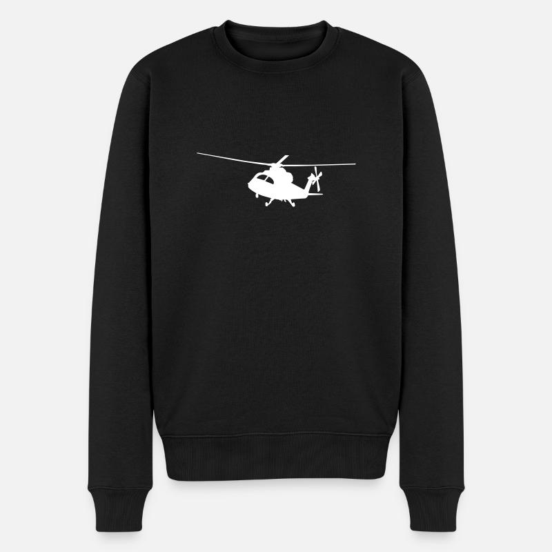 hubschrauber - Männer Premium Bio Pullover - Schwarz