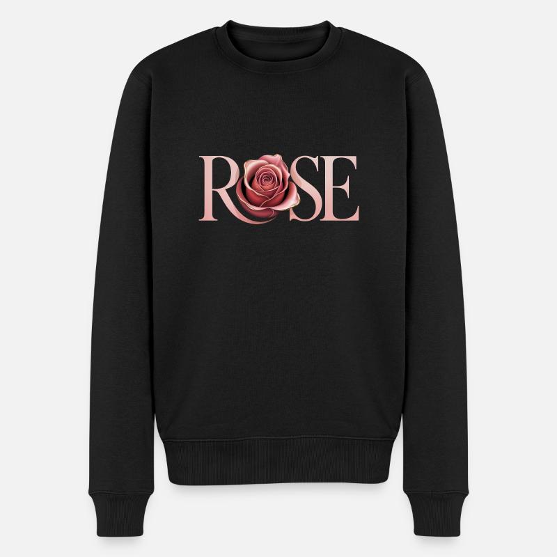 Rose - Logo botanique cool - Pull Premium bio Homme - noir