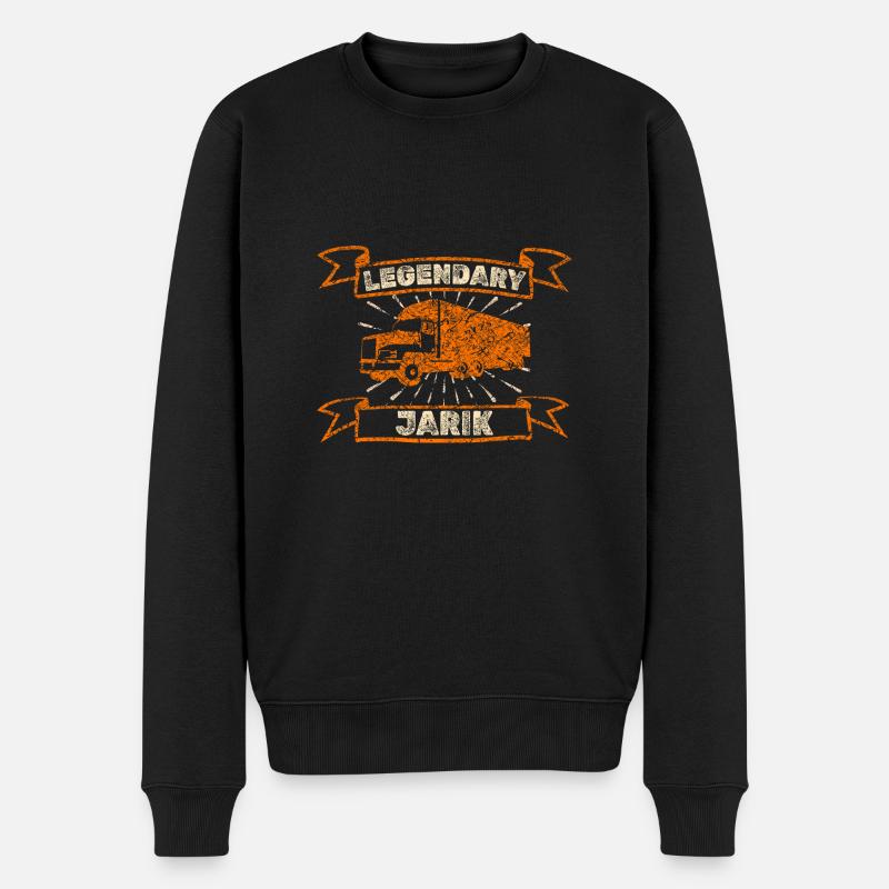 Trucker Jarik - Männer Premium Bio Pullover - Schwarz
