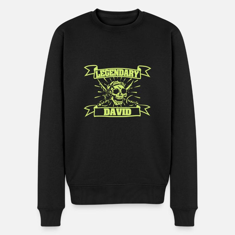 Geschenk für David - Männer Premium Bio Pullover - Schwarz