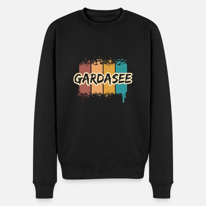 Gardasee Gardasee - Männer Premium Bio Pullover - Schwarz