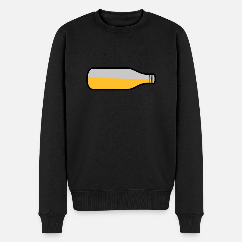Liegende Bier Flasche - Männer Premium Bio Pullover - Schwarz