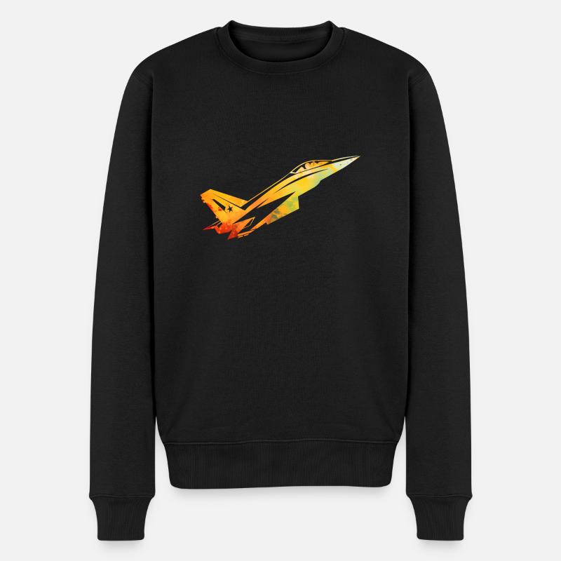 avion de chasse - Pull Premium bio Homme - noir
