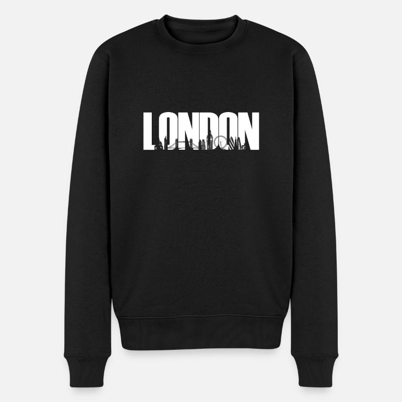 Londres, Angleterre, Royaume-Uni, Skyline - Pull Premium bio Homme - noir