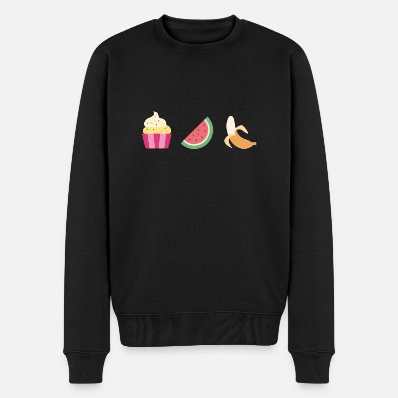 healthy food – good mood - Männer Premium Bio Pullover - Schwarz