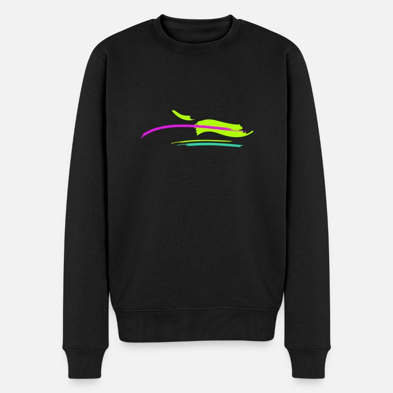 Pinsel Strich Design - Männer Premium Bio Pullover - Schwarz