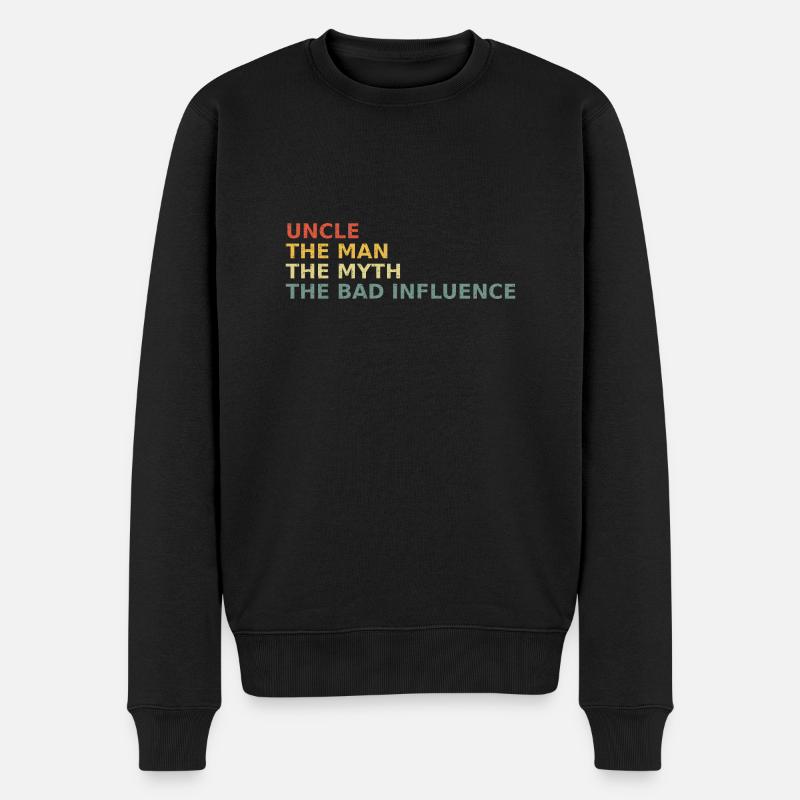 Uncle The Bad Influence - Männer Premium Bio Pullover - Schwarz