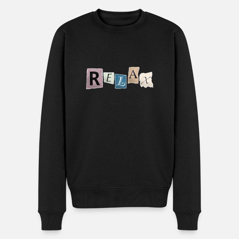 Détendez-vous – Restez détendu - Pull Premium bio Homme - noir