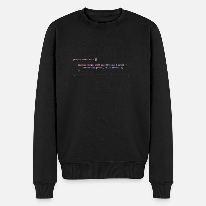 Java Hello World! Geschenkidee - Männer Premium Bio Pullover - Schwarz