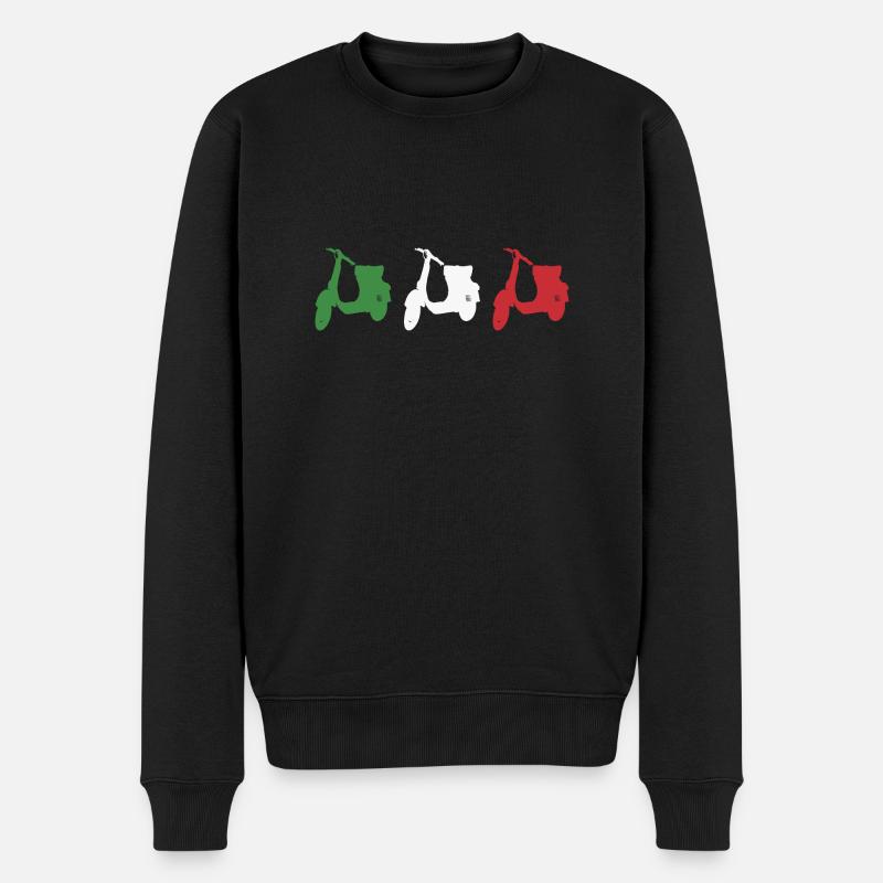 Motorroller Scooter Rollerfahrer Italien Flagge - Männer Premium Bio Pullover - Schwarz