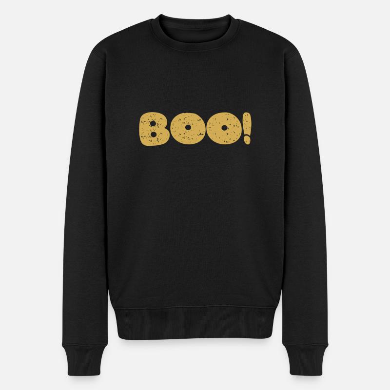 Boo - Männer Premium Bio Pullover - Schwarz