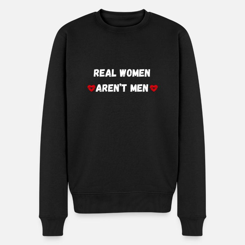 Echte Frauen sind keine Männer, Vintage-Beispieltext - Männer Premium Bio Pullover - Schwarz