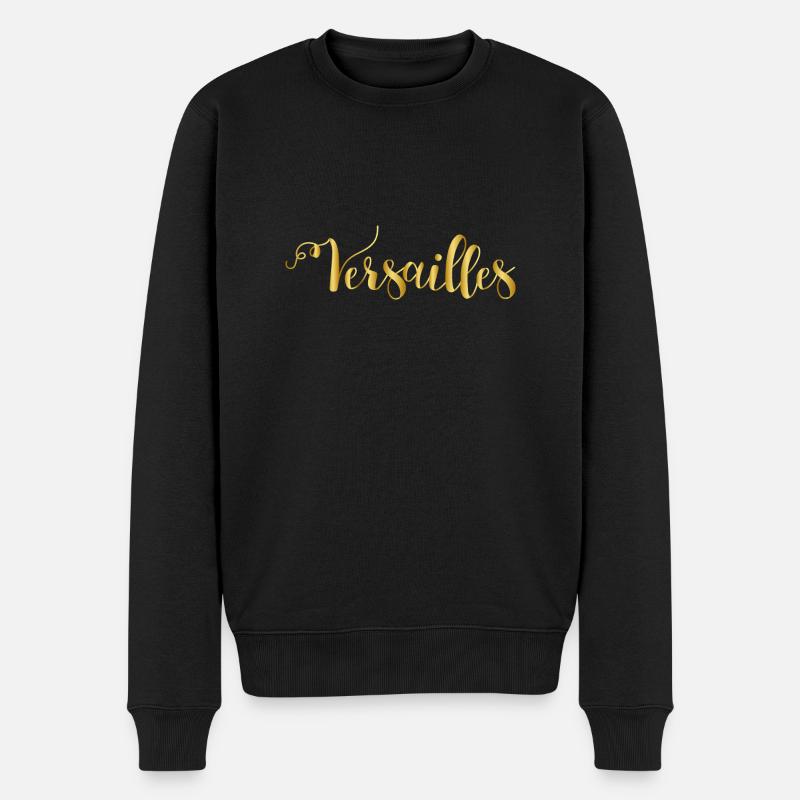 Versailles lettrage or - Pull Premium bio Homme - noir