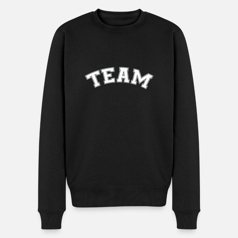 team - Männer Premium Bio Pullover - Schwarz