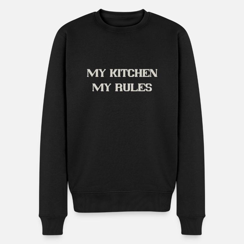 my kitchen - Männer Premium Bio Pullover - Schwarz