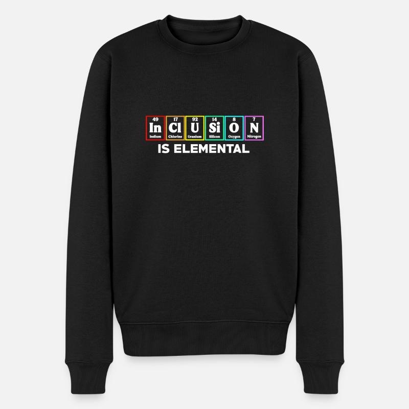 Inklusion ist elementar LGBT-Flagge Gay Pride Month - Männer Premium Bio Pullover - Schwarz