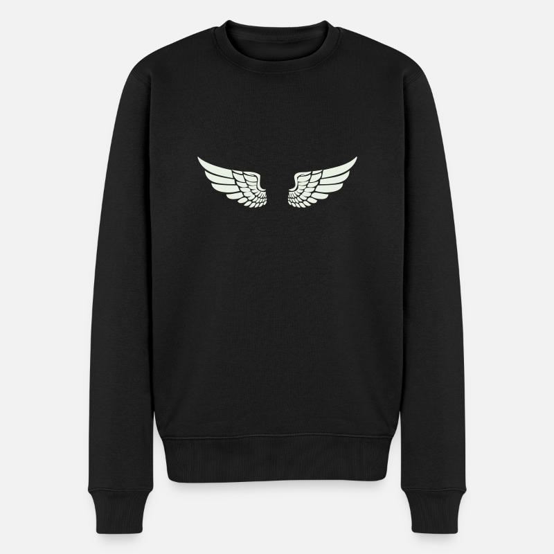 flügel - Männer Premium Bio Pullover - Schwarz