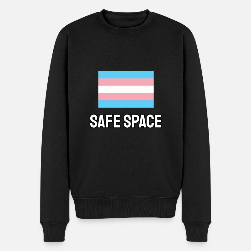 TRANS Safe Space - Transgender Pride - Männer Premium Bio Pullover - Schwarz
