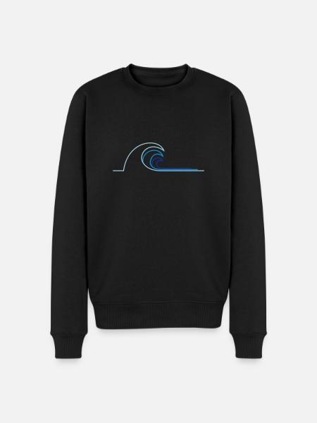 Welle - Männer Premium Bio Pullover - Schwarz