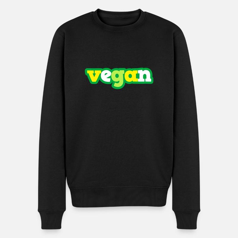 Grün vegan - Männer Premium Bio Pullover - Schwarz