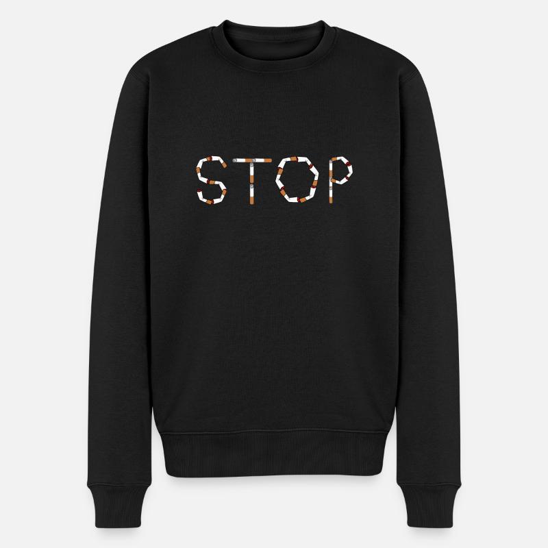 Stop cigarettes - Pull Premium bio Homme - noir