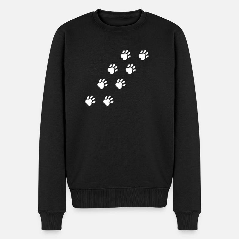 Pfotenabdrücke - Männer Premium Bio Pullover - Schwarz