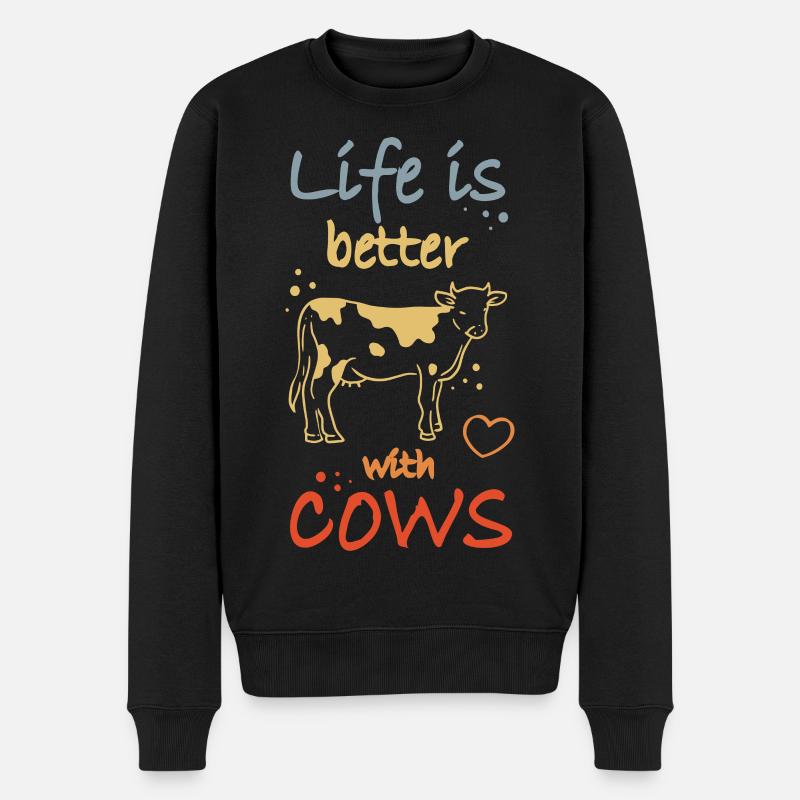 Amoureux des vaches - Pull Premium bio Homme - noir
