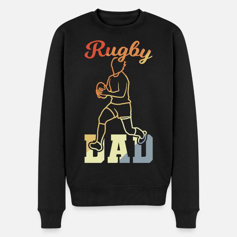 Rugby Vater - Männer Premium Bio Pullover - Schwarz
