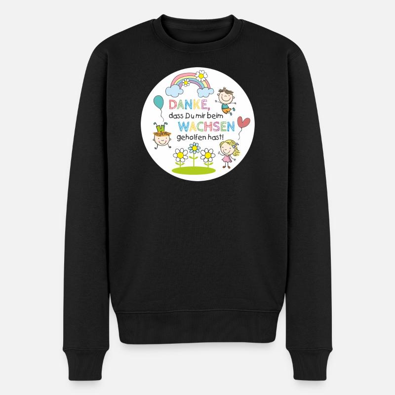 Spruch Kita-Abschied - Wachsen - Kinder Regenbogen - Männer Premium Bio Pullover - Schwarz