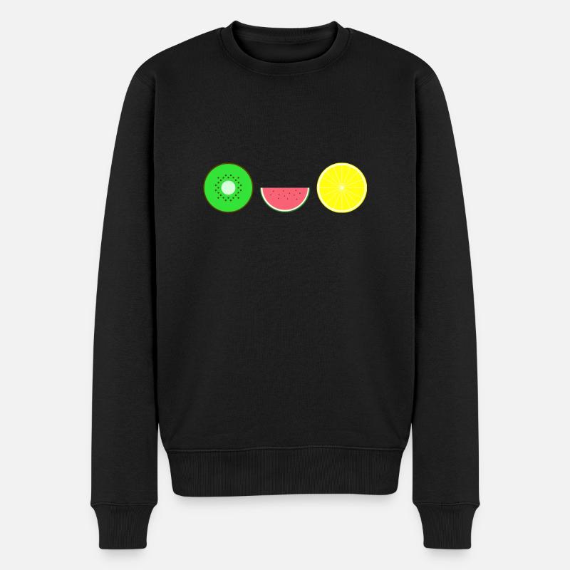 DIGITAL FRUITS - Hipster KIWI MELONE ZITRONE - Männer Premium Bio Pullover - Schwarz