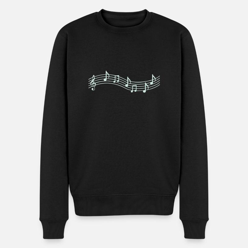 music notes - Männer Premium Bio Pullover - Schwarz