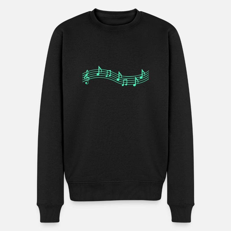 music notes - Men's Premium Organic Jumper - black