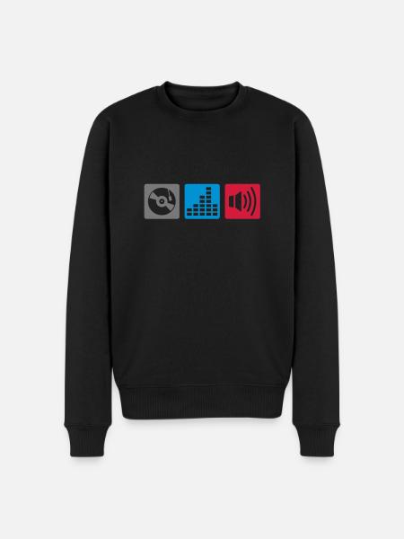 Music - DJ - Männer Premium Bio Pullover - Schwarz