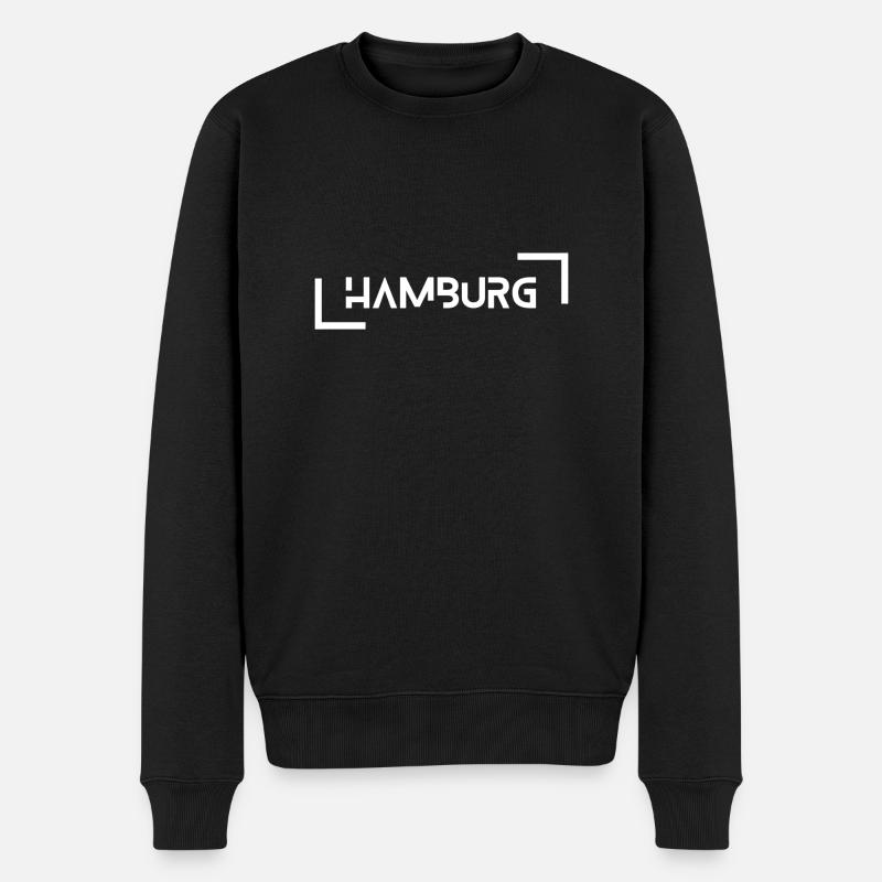 Hamburg - Männer Premium Bio Pullover - Schwarz