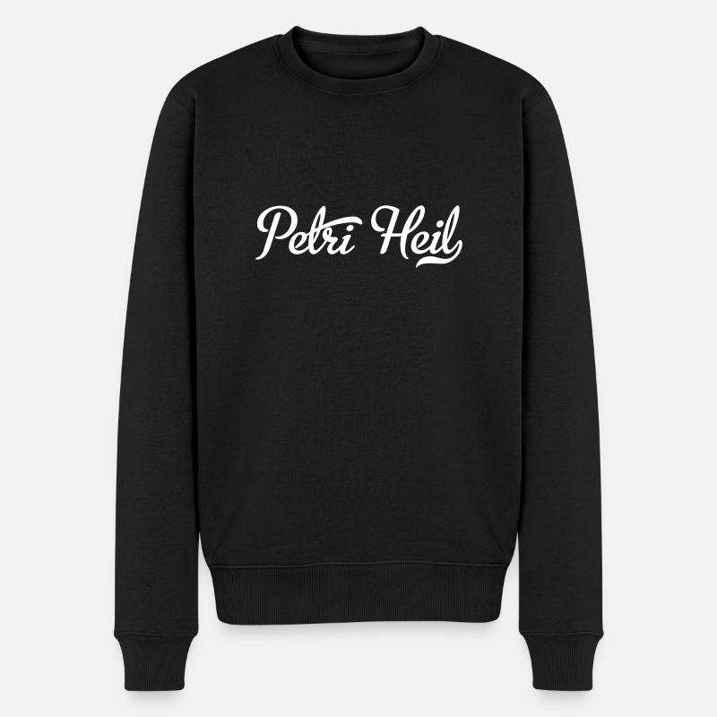 Petri Heil - Männer Premium Bio Pullover - Schwarz