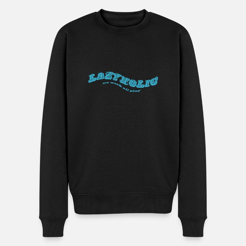 lazyholic - Männer Premium Bio Pullover - Schwarz