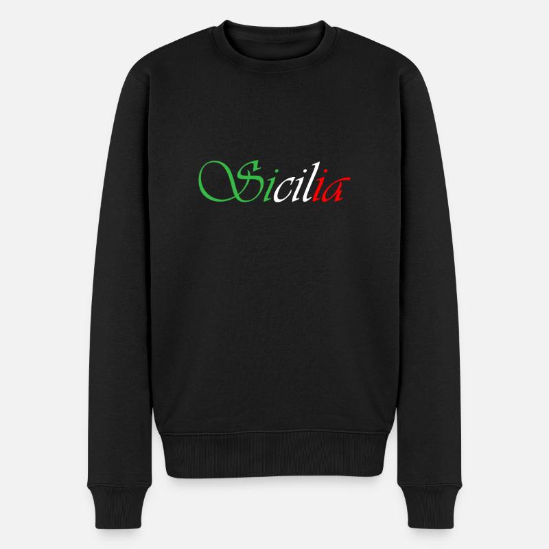 sicilia - Pull Premium bio Homme - noir