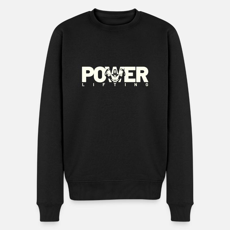 power lifting blanc - Pull Premium bio Homme - noir