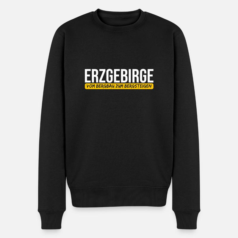 Erzgebirge Bergbau Bergsteigen - Männer Premium Bio Pullover - Schwarz