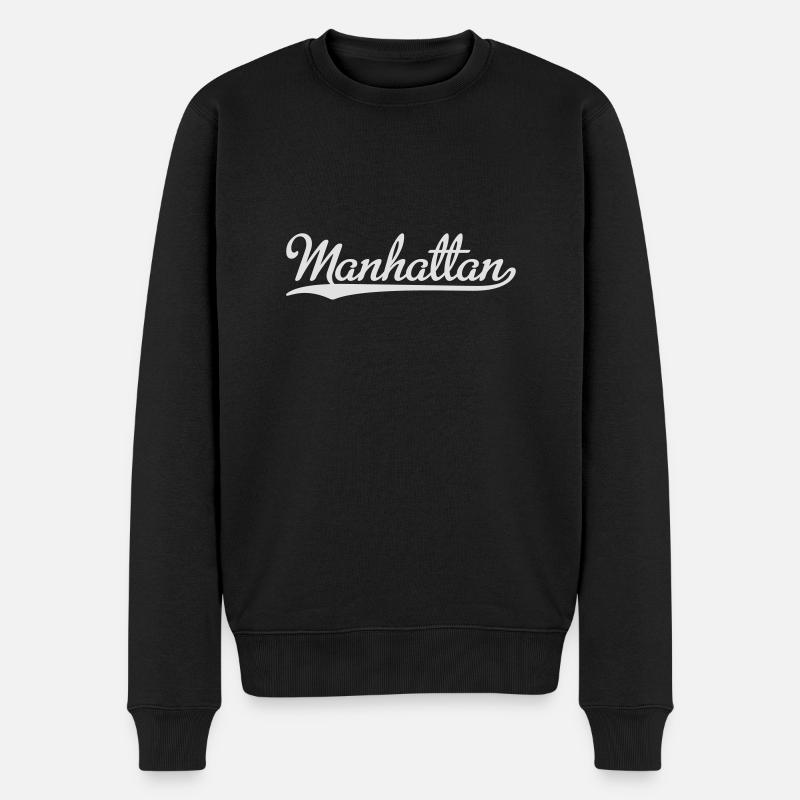 Manhattan - Männer Premium Bio Pullover - Schwarz