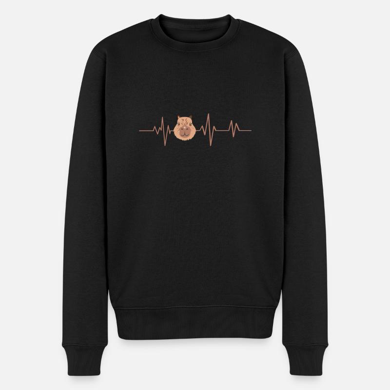 Battement de cœur capybara - idée cadeau - Pull Premium bio Homme - noir
