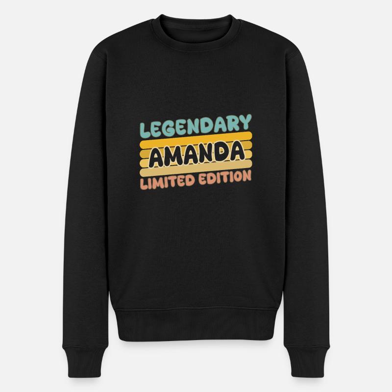 Name Amanda - Männer Premium Bio Pullover - Schwarz