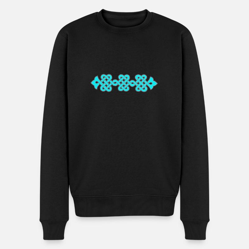misterny ornament, turkus - Ekologiczna męska bluza Premium - czarny
