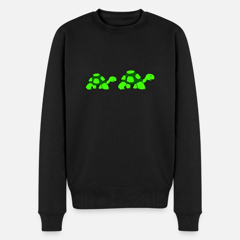 turtle family - Männer Premium Bio Pullover - Schwarz
