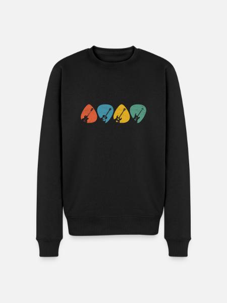 Guitars Plektrum Retro Guitarist - Men's Premium Organic Jumper - black