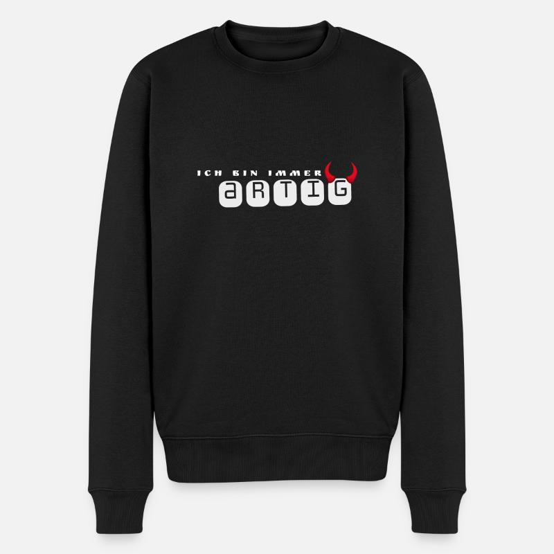 ich bin artig - Männer Premium Bio Pullover - Schwarz