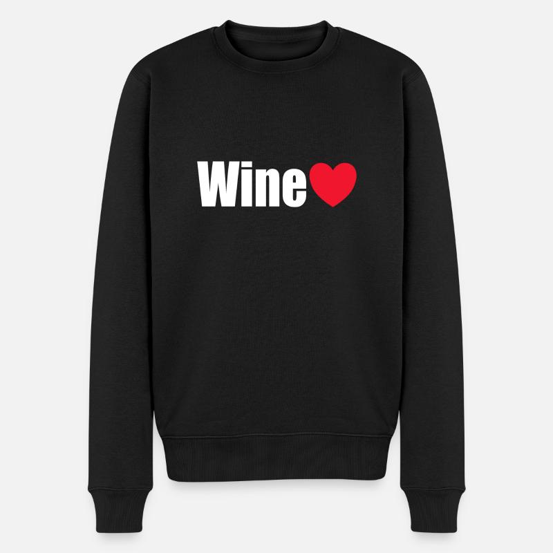 winelove - Männer Premium Bio Pullover - Schwarz