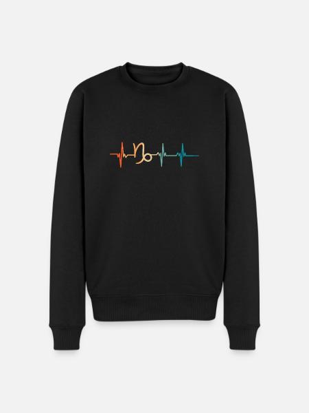 Herzschlag Steinbock Sternzeichen - Männer Premium Bio Pullover - Schwarz